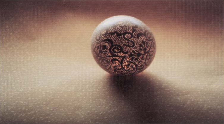 A postcard featuring egshell art by Slovenian easter egg artist Franc Grom.