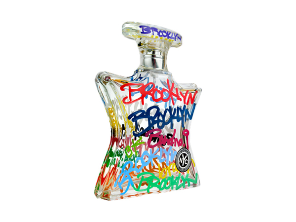 The original inspiration, a Bond No. 9 Brooklyn graffiti design perfume bottle.