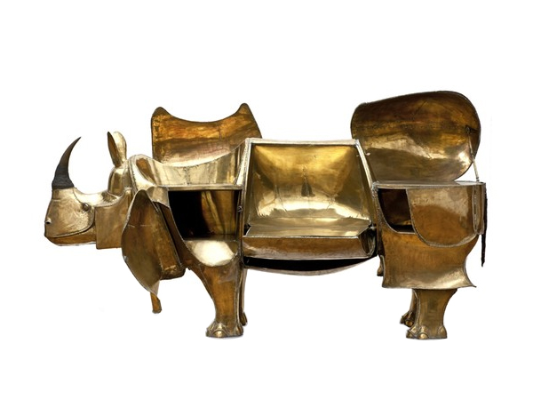 The Rhino Shaped Desk by French husband anf wife, artist and designer Claude and Francois-Xavier Lalanne.