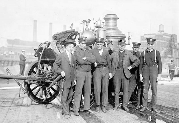 Early American fire fighters in NYC.