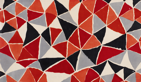 Tissu Simultané. Block Printed Silk textile design by Sonia Delaunay Tissu Simultané. A block printed silk designed by Ukranian born French abstract artist and textile designer Sonia Delaunay.