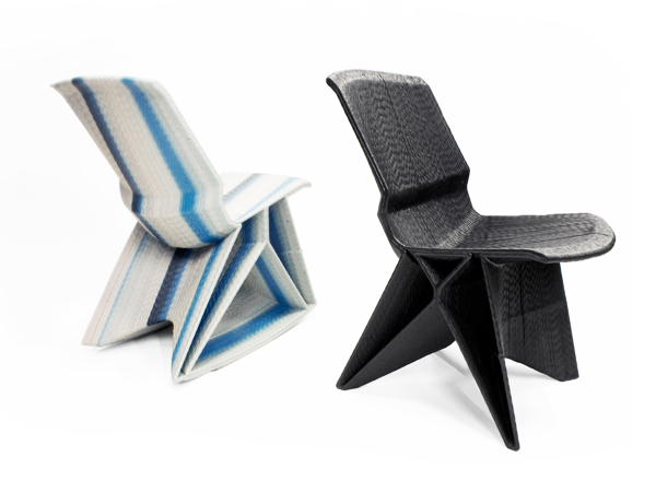 A recycled plastic chair designed by dutch furniture designer Dirk Vander Kooij.