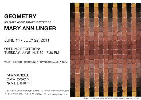 A art Reception for American artist Mary Ann Unger at the Maxwell Davidson Gallery New York City.