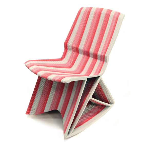 A recycled plastic chair designed by dutch furniture designer Dirk Vander Kooij.
