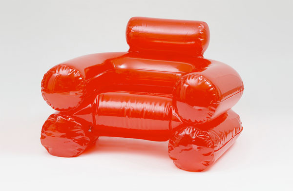 A 1967 inflatable plastic armchair designed by Italian architect and furniture designer Jonathan De Pas.