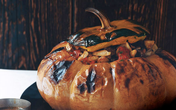 A fall stuffed pumpkin recipe. 