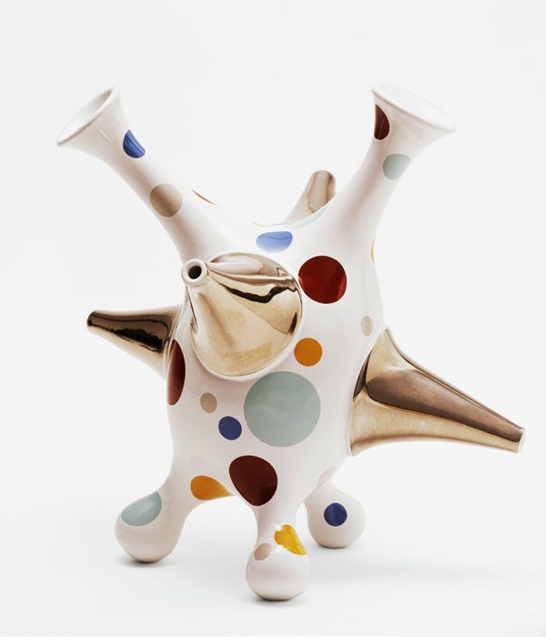 Modern abstract ceramic art sculpture by Danish Artist Michael Geertsen.