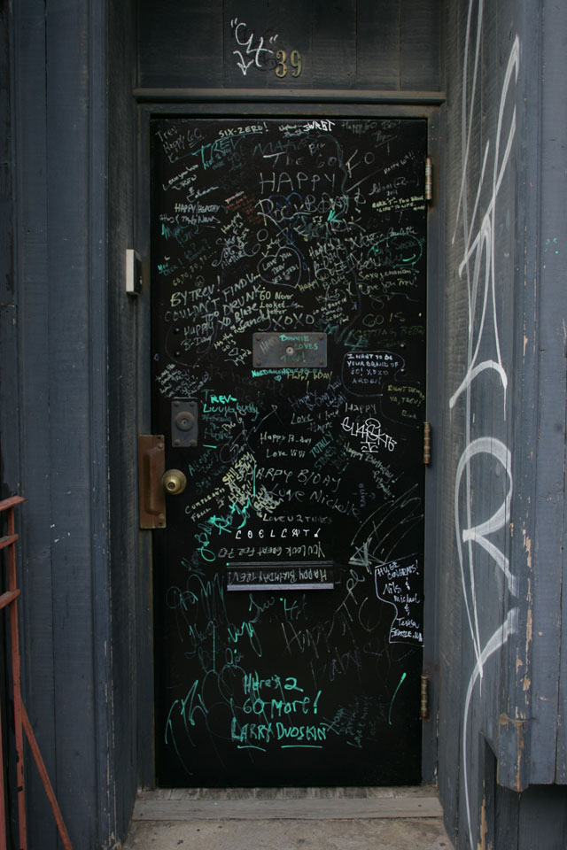 A unique graffit door in Williamsburg, Brooklyn NY.