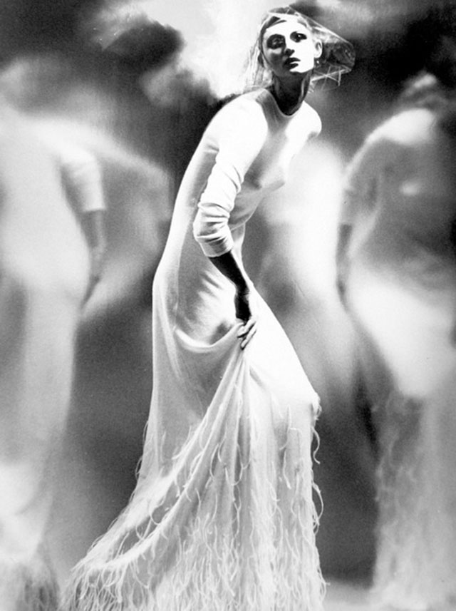 A fashion editorial photo for German Vouge by Lillian Bassman