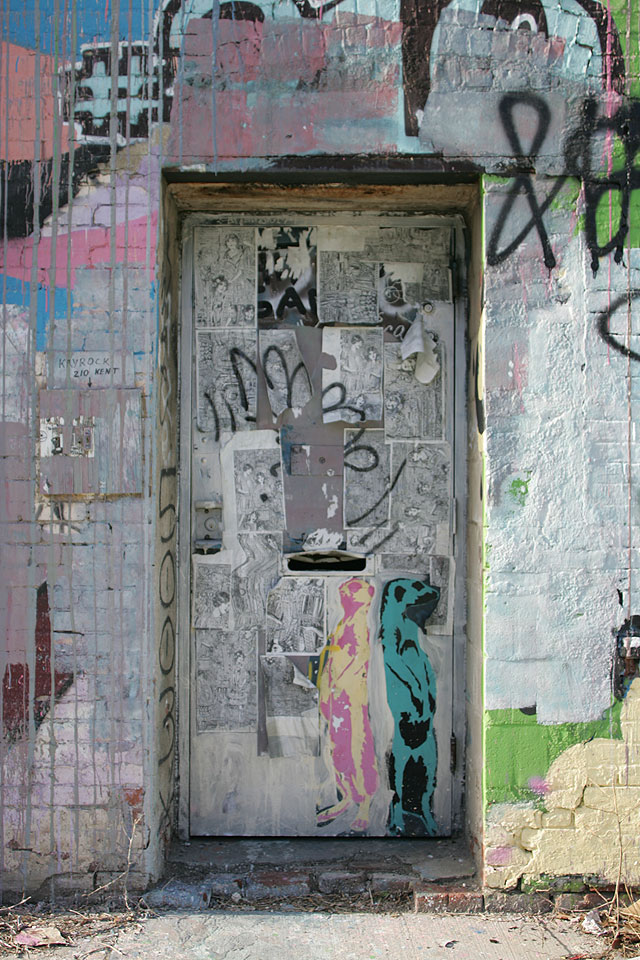 A cool graffiti door.
