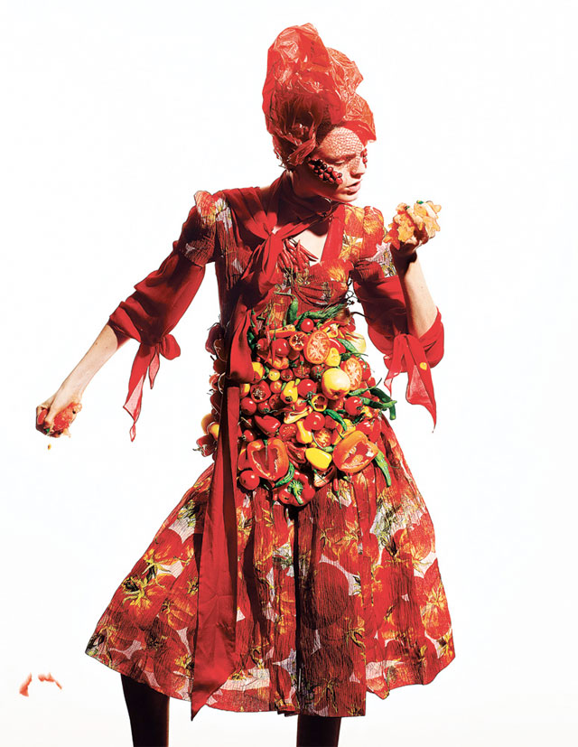 Fashion made from food photographed by Richard Burbridge.