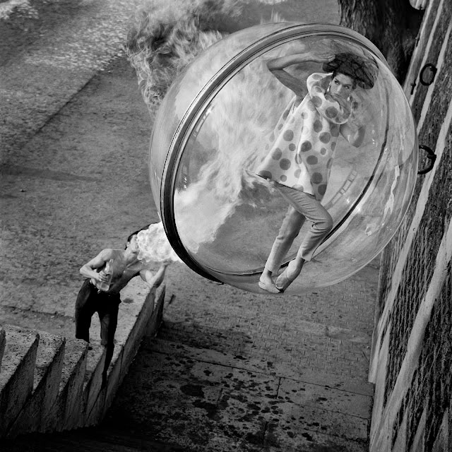 "Fashion in A Bubble" photographs by American Photographer Melvin Sokolsky.