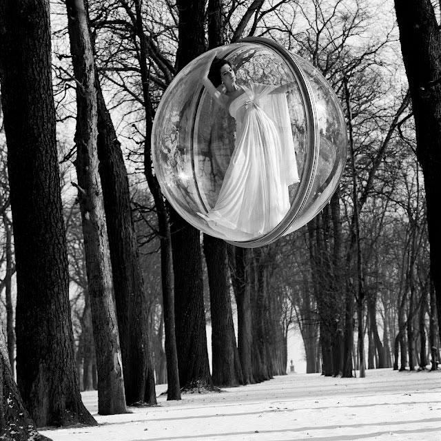 "Fashion in A Bubble" photographs by American Photographer Melvin Sokolsky.