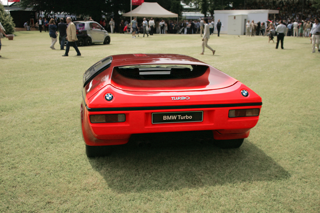 Orange neon painted BMW concept sports car designed by Paul Bracq.