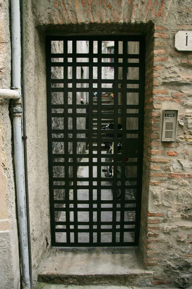 Iron door in Como Italy.