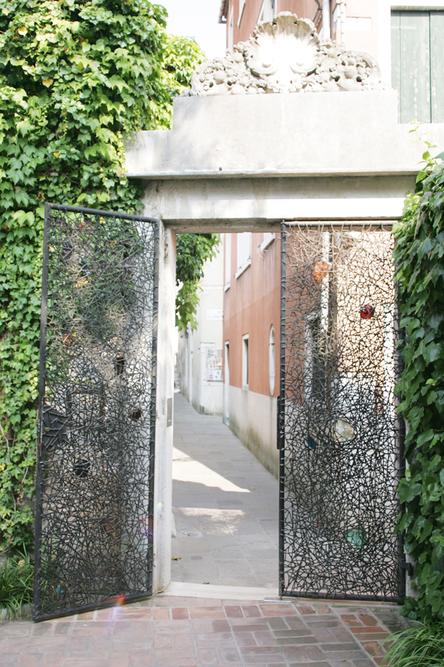 Art iron doors designed and made by American sculptor Claire Falkenstein.