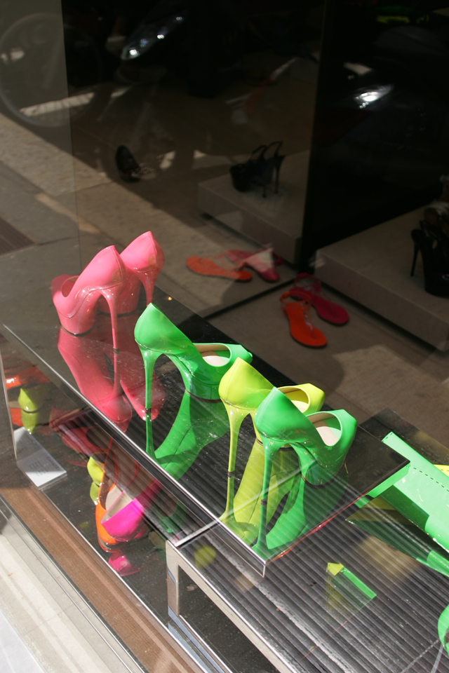 Casadei Neon Women's Shoes in Milan, Italy.