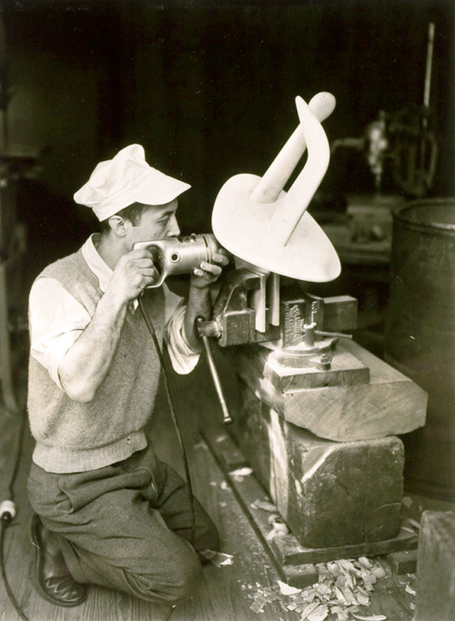 American artist and landscape architect Isamu Noguchi photographed by American photographer Berenice Abbott.