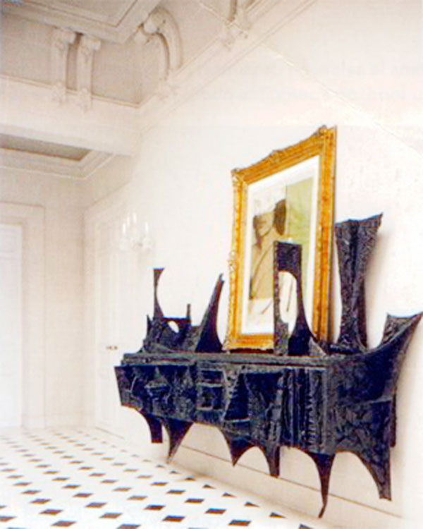 Hanging Sideboard : By Paul Evans A hanging sideboard by Paul Evans.